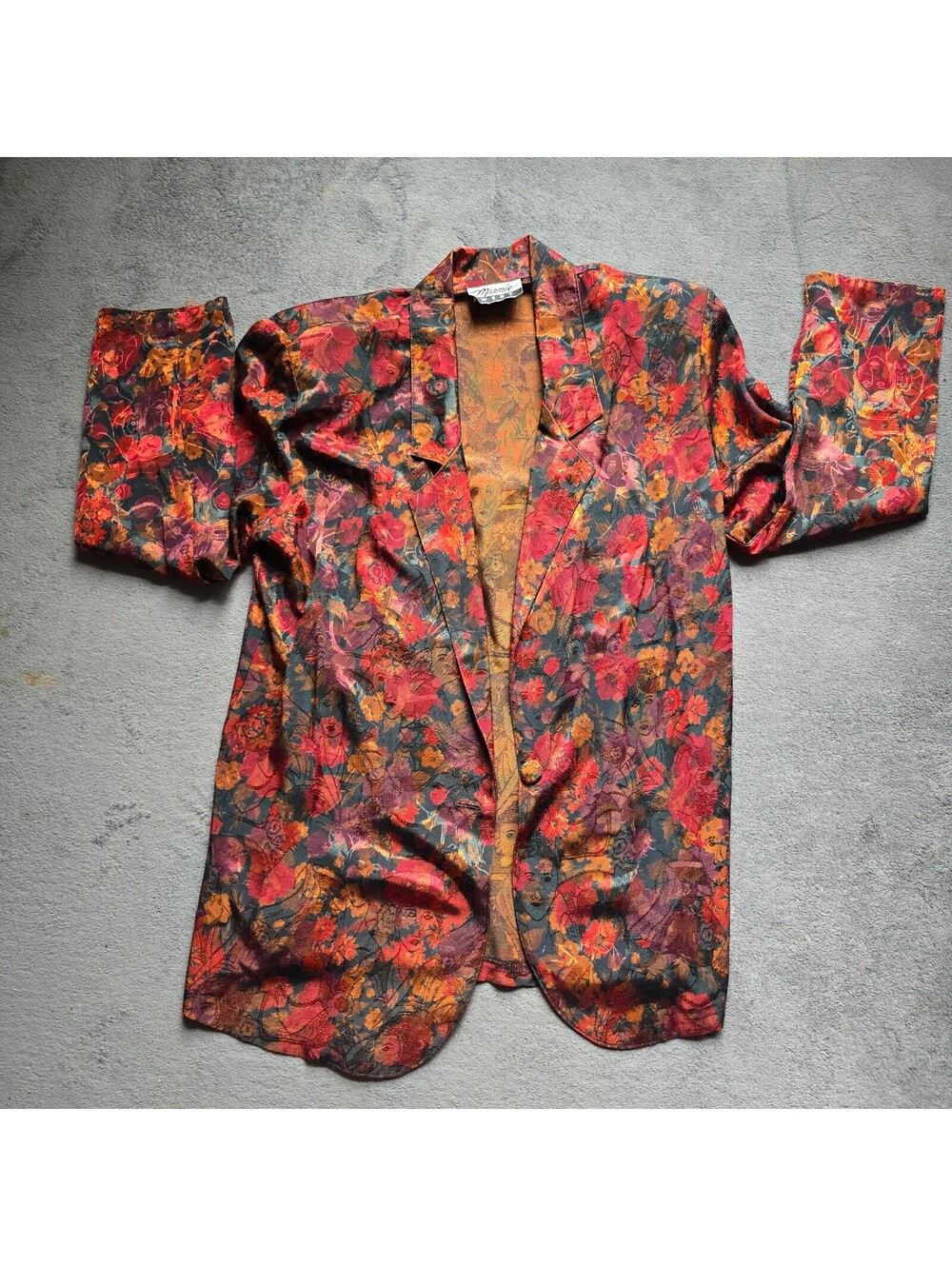 Vintage Marnie West Floral Face Print Blazer